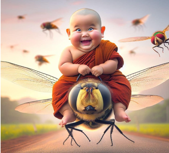 Unveiling the Pure Realm: Captivating Images of Newborns and Their Playful Bees.